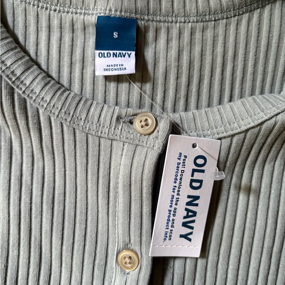 Old Navy Ribbed Button-Front Tank Top - Soft Blue - Picture 3 of 3